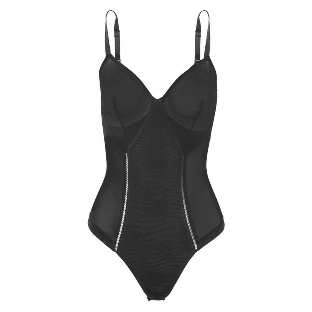 SPANX Haute Contour Nouveau Thong Shaping Bodysuit Black Shapewear Sz Large NWT